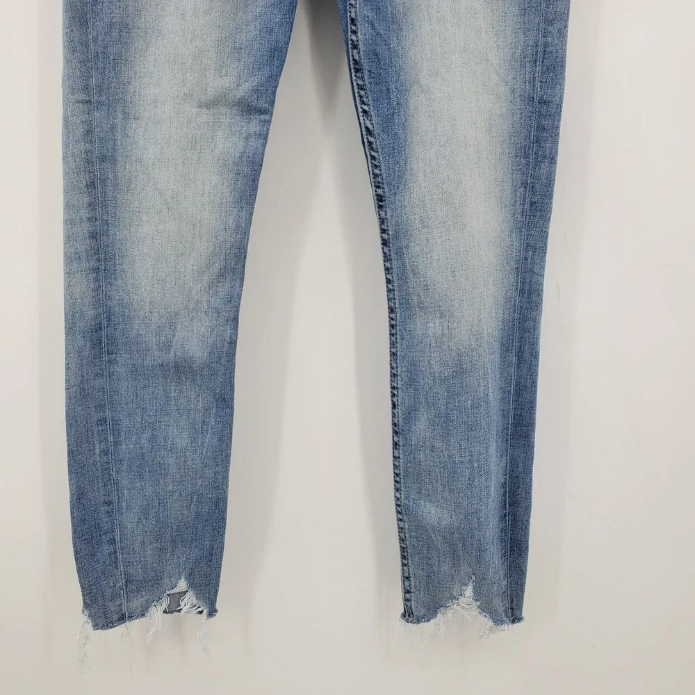 BKE Stella Low Rise Ankle Skinny Jeans Medium Wash Distressed Size 29 Casual